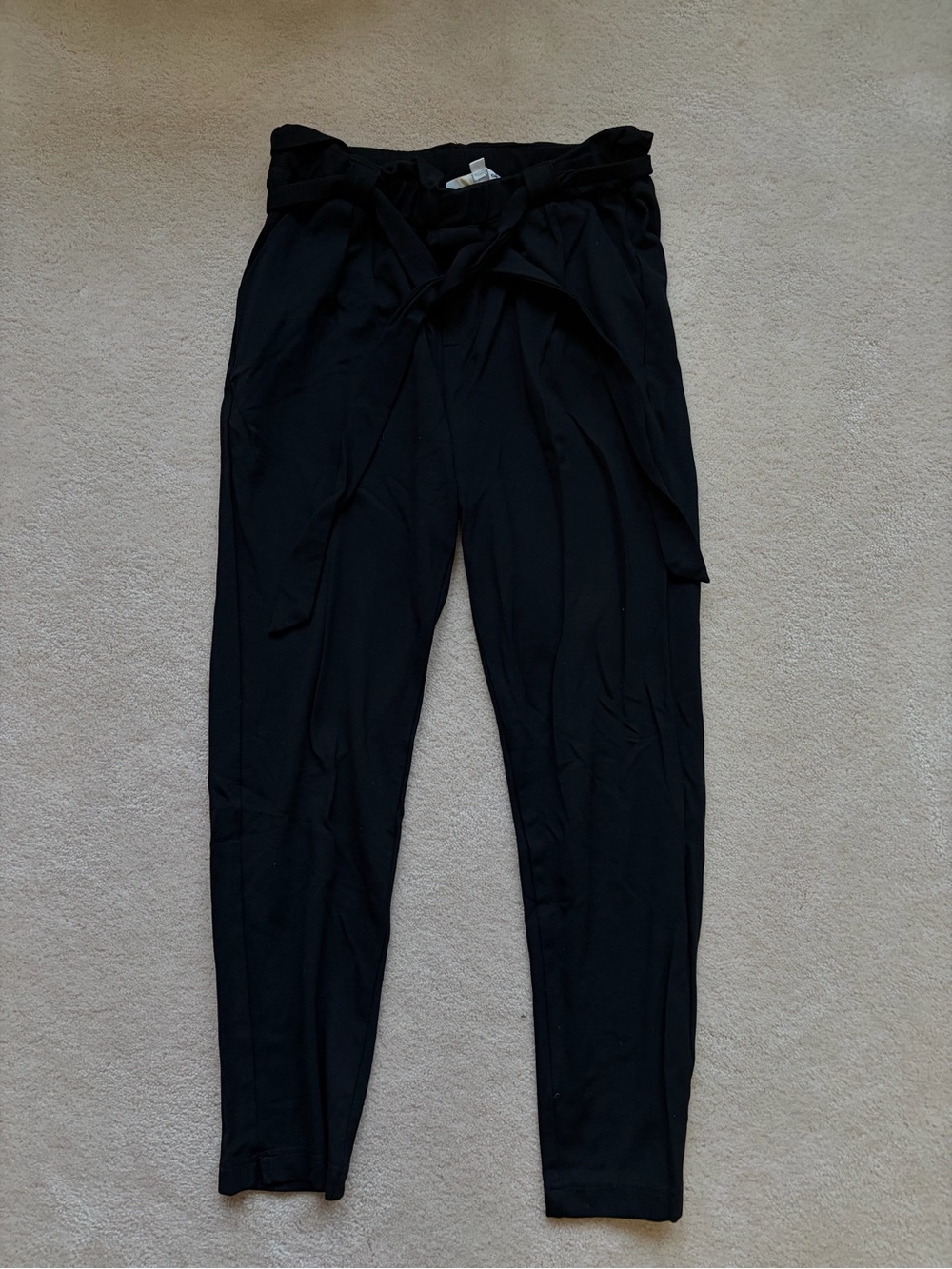 Black Waist Tie Pants - Women size M
